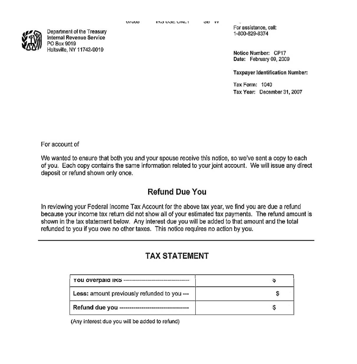 irs-notice-cp17-refund-of-excess-estimated-tax-payments-h-r-block